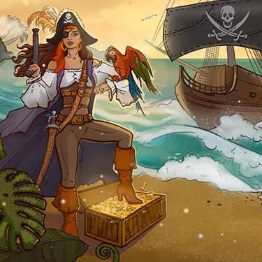 Puzzle Games - Pirate Mosaic Puzzle - Caribbean Treasures